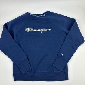 Champion Sweatshirt Women Small Blue